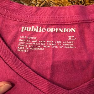 Pink Public Opinion V-Neck SSleeve Men’s T-Shirt